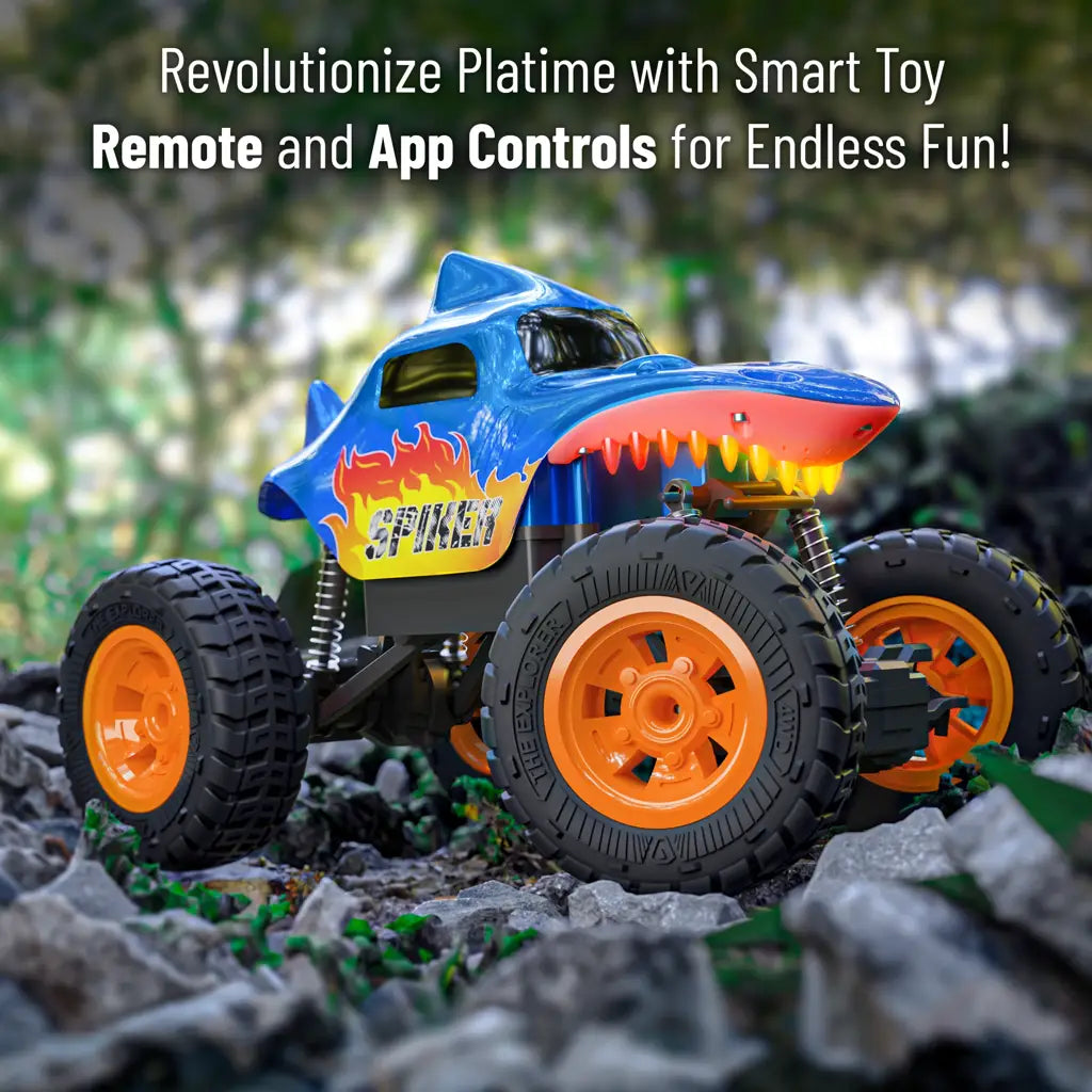 MIRANA SPIKER APP AND REMOTE CONTROL CAR- IN-BUILT BLUETOOTH SPEAKER, SCALE 1:20, 2000 MAH C-TYPE USB  RECHARGEABLE BATTERY, RGB HEADLIGHTS, SPRING SUSPENSION (BLUE)