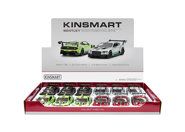 KINSMART BENTLEY CONTINTAL GT3 1:38 SCALE NO:KT5417D (GREEN)