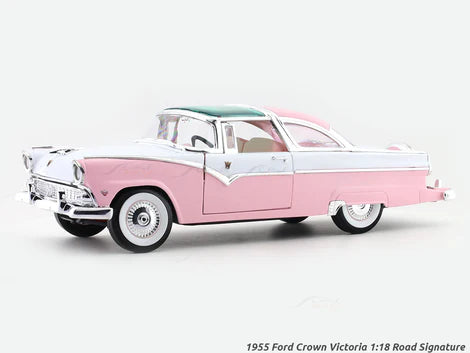DIE CAST ROAD SIGNATURE 1955 FORD CROWN VICTORIA 1/18 SCALE PINK NO:92138