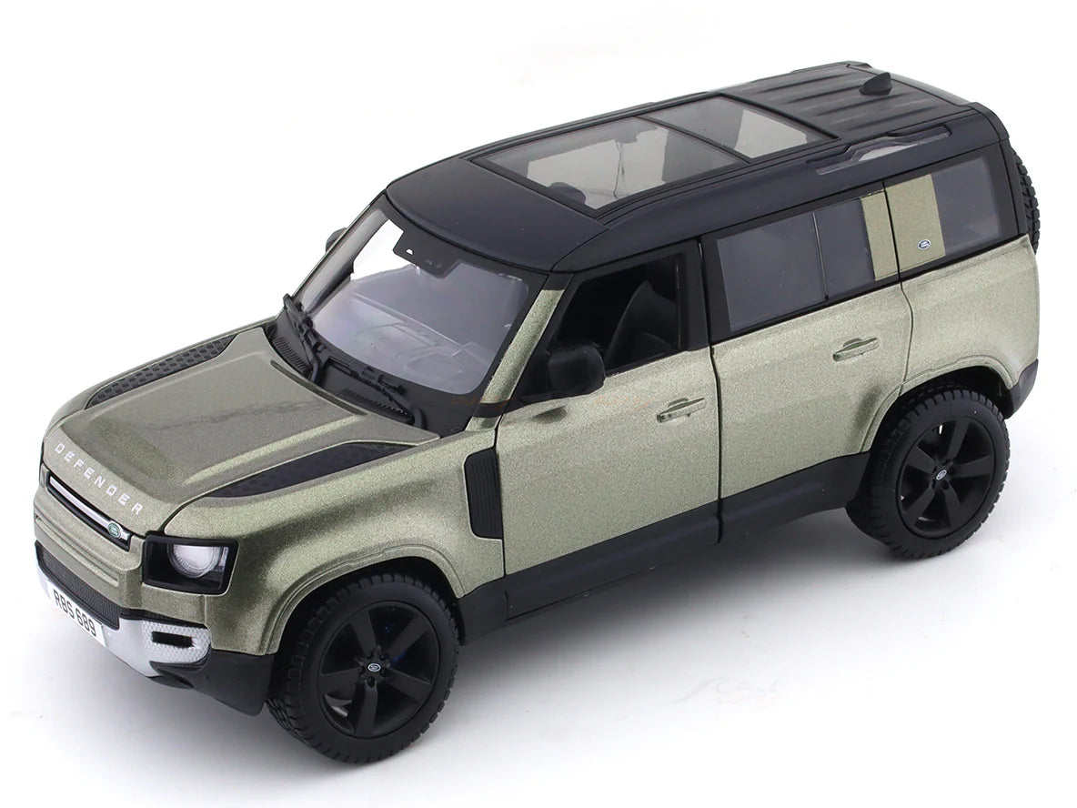 BBURAGO - 1/24 SCALE MODEL LAND ROVER DEFENDER 110 REPLICA MINIATURE SUV 2022 (GREEN) 18-91101GR
