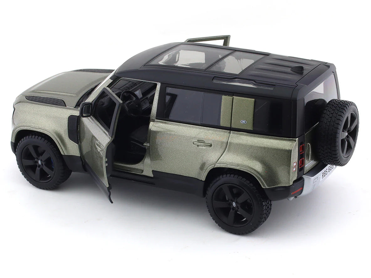 BBURAGO - 1/24 SCALE MODEL LAND ROVER DEFENDER 110 REPLICA MINIATURE SUV 2022 (GREEN) 18-91101GR