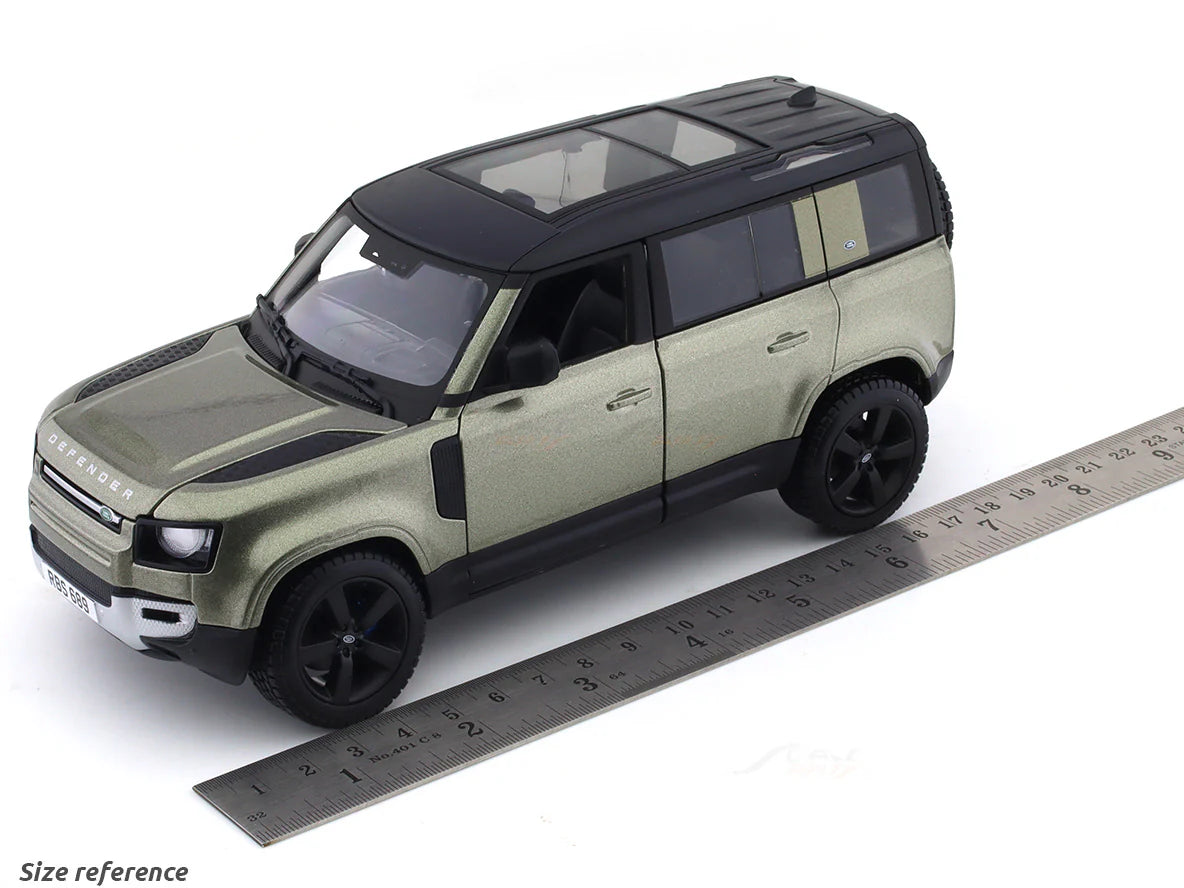 BBURAGO - 1/24 SCALE MODEL LAND ROVER DEFENDER 110 REPLICA MINIATURE SUV 2022 (GREEN) 18-91101GR