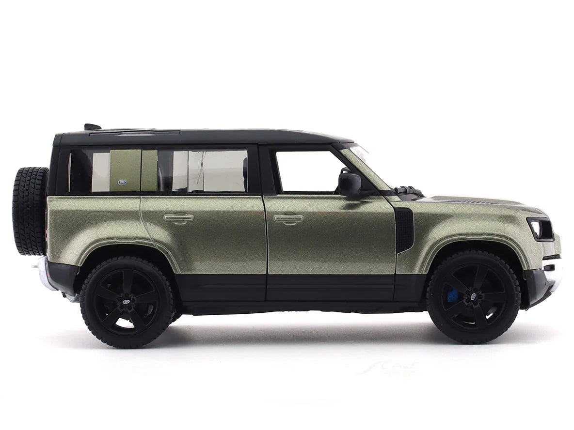 BBURAGO - 1/24 SCALE MODEL LAND ROVER DEFENDER 110 REPLICA MINIATURE SUV 2022 (GREEN) 18-91101GR
