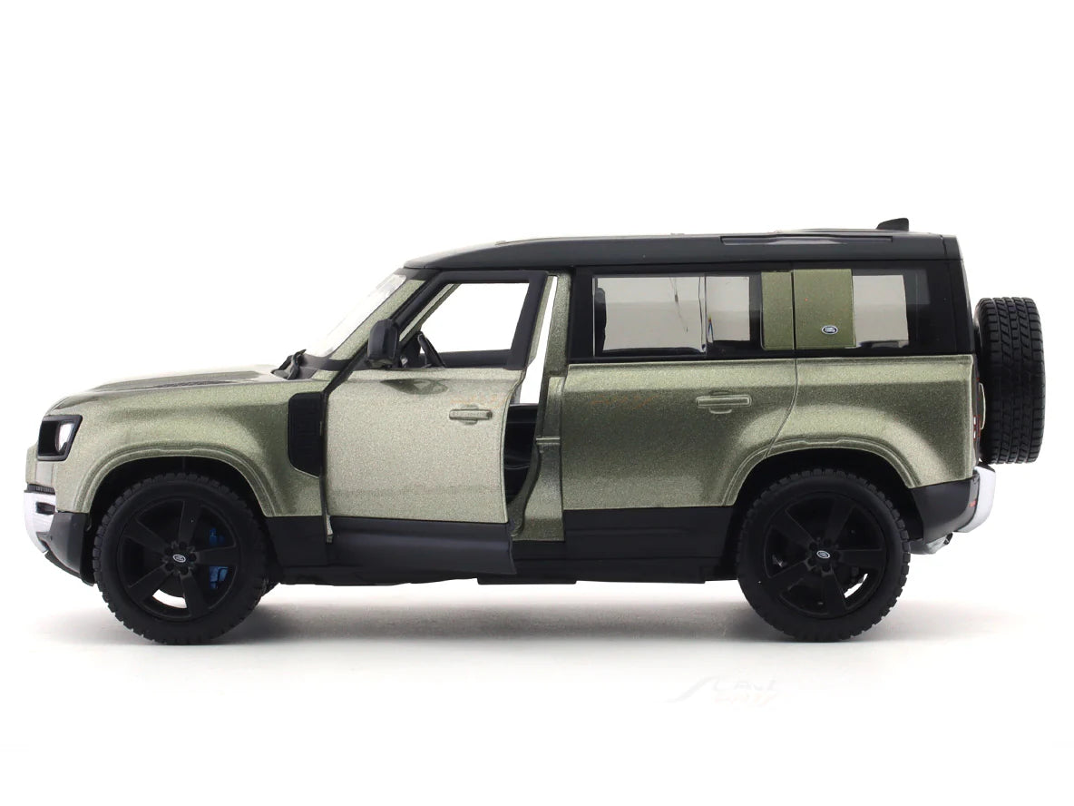 BBURAGO - 1/24 SCALE MODEL LAND ROVER DEFENDER 110 REPLICA MINIATURE SUV 2022 (GREEN) 18-91101GR
