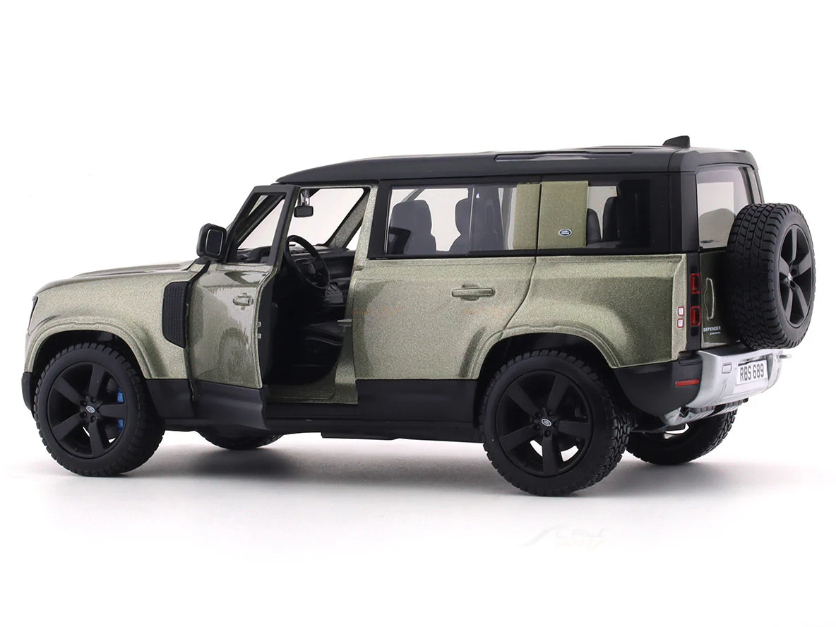 BBURAGO - 1/24 SCALE MODEL LAND ROVER DEFENDER 110 REPLICA MINIATURE SUV 2022 (GREEN) 18-91101GR