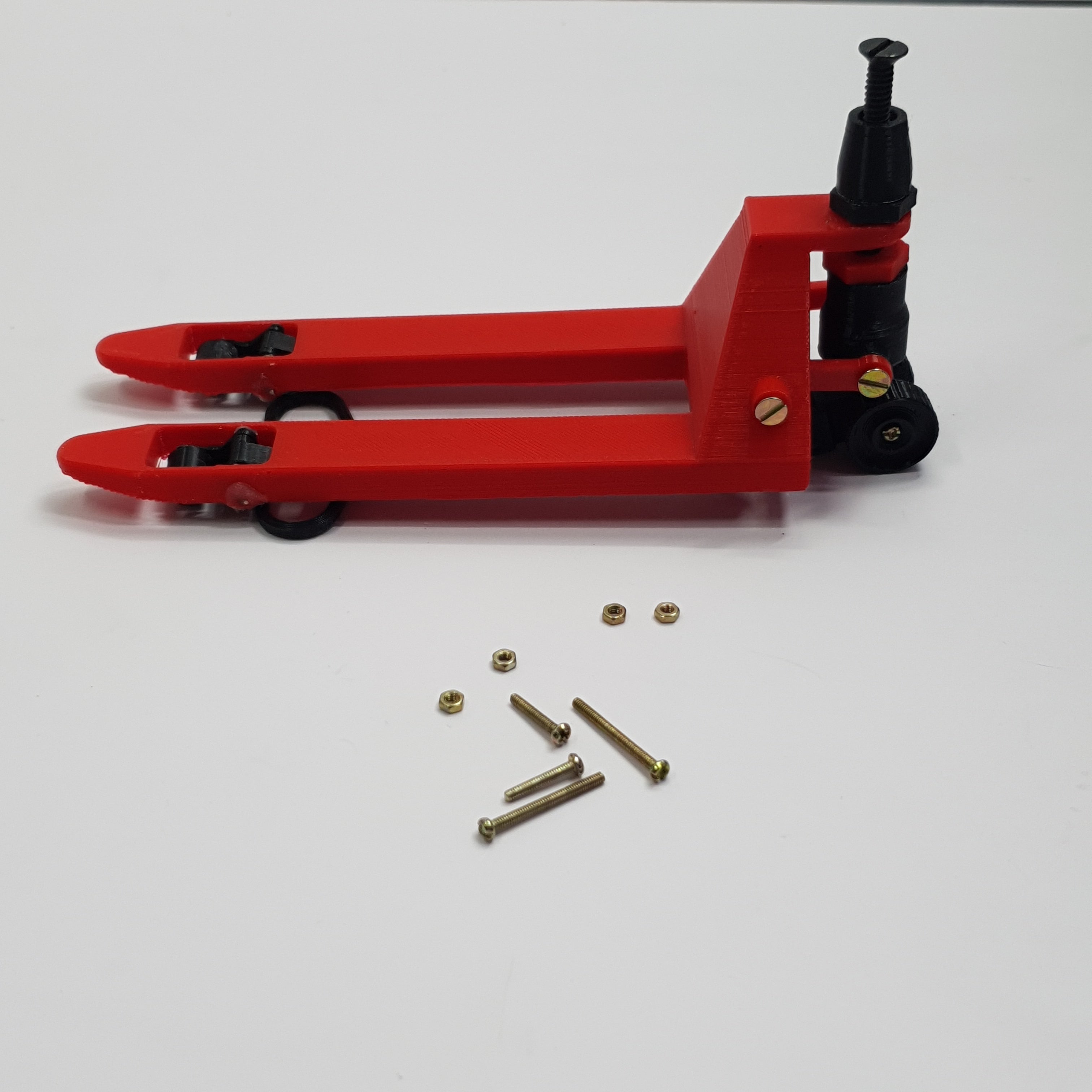 SCALE MINIATURE ACCESSORIES PALLET JACK WITH FUNCTIONAL MOVING PARTS DRUM LIFTER 3D PRINTED MODEL