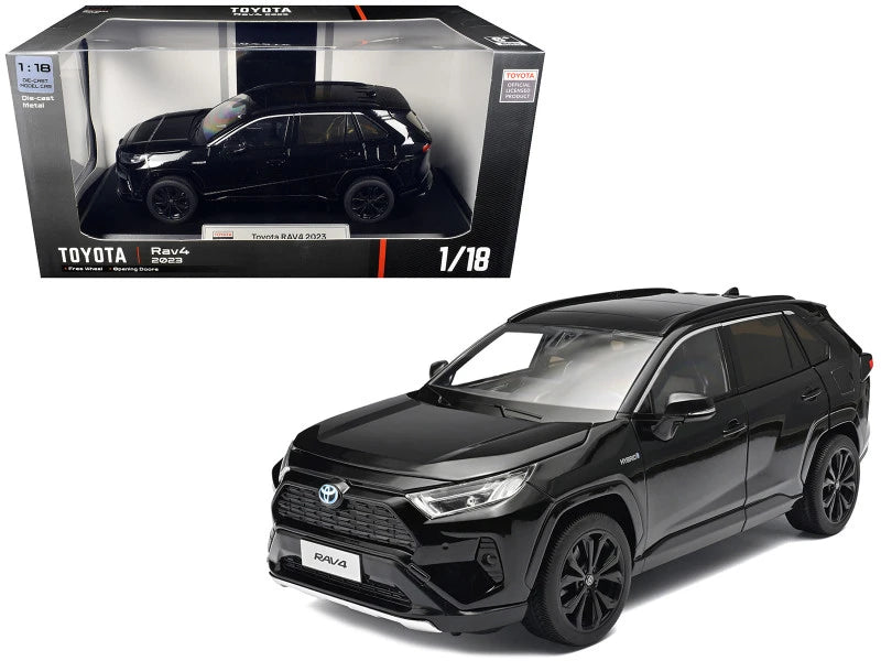TOYOTA H1062 RAV4 2023 1:18 OPENING DOORS DIE-CAST METAL MODEL BLACK