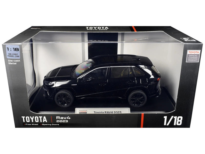 TOYOTA H1062 RAV4 2023 1:18 OPENING DOORS DIE-CAST METAL MODEL BLACK