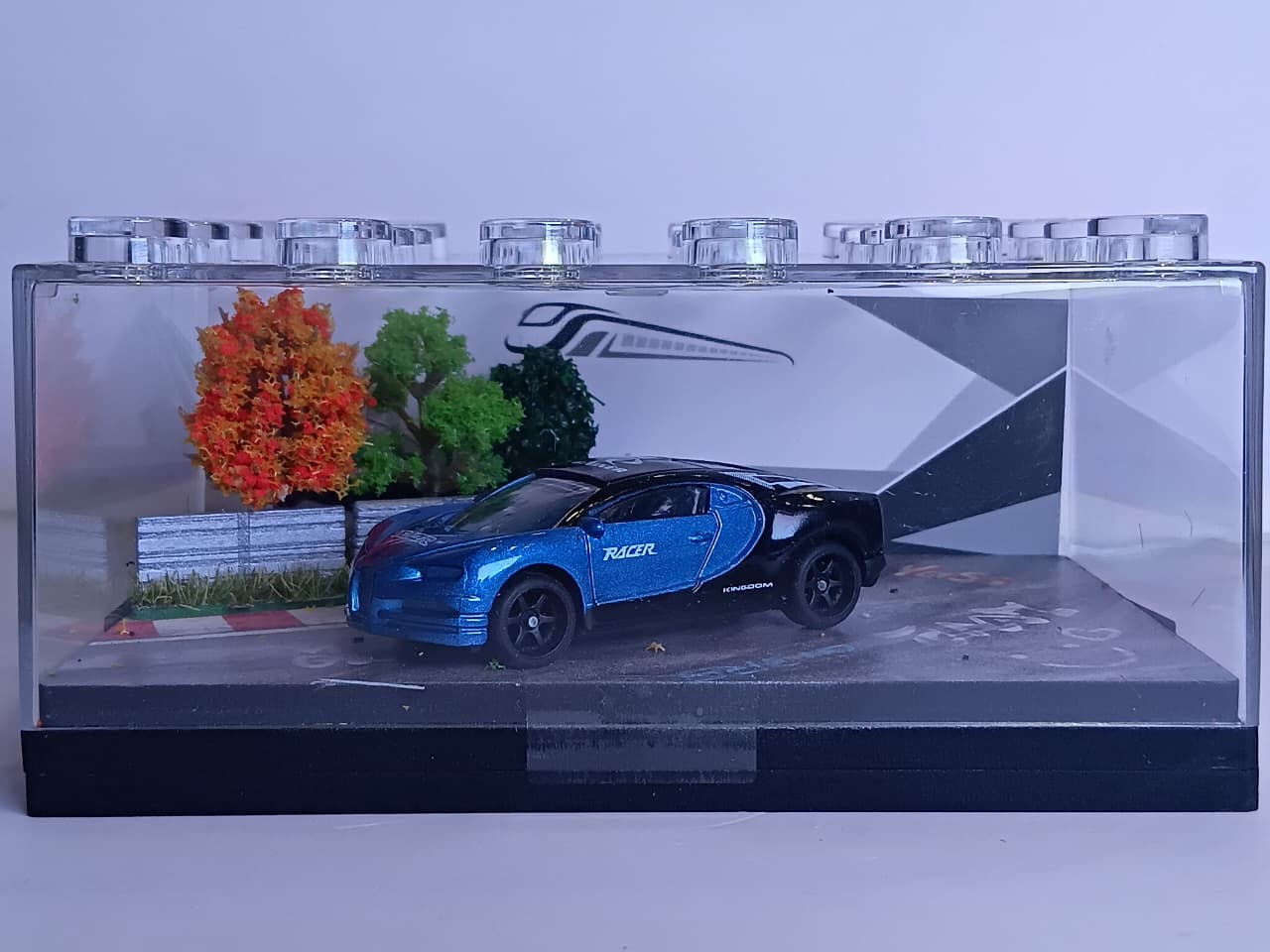DIORAMA BLUE SPORTS RACING CAR MINIATURE 1:64 SCALE 95577-30