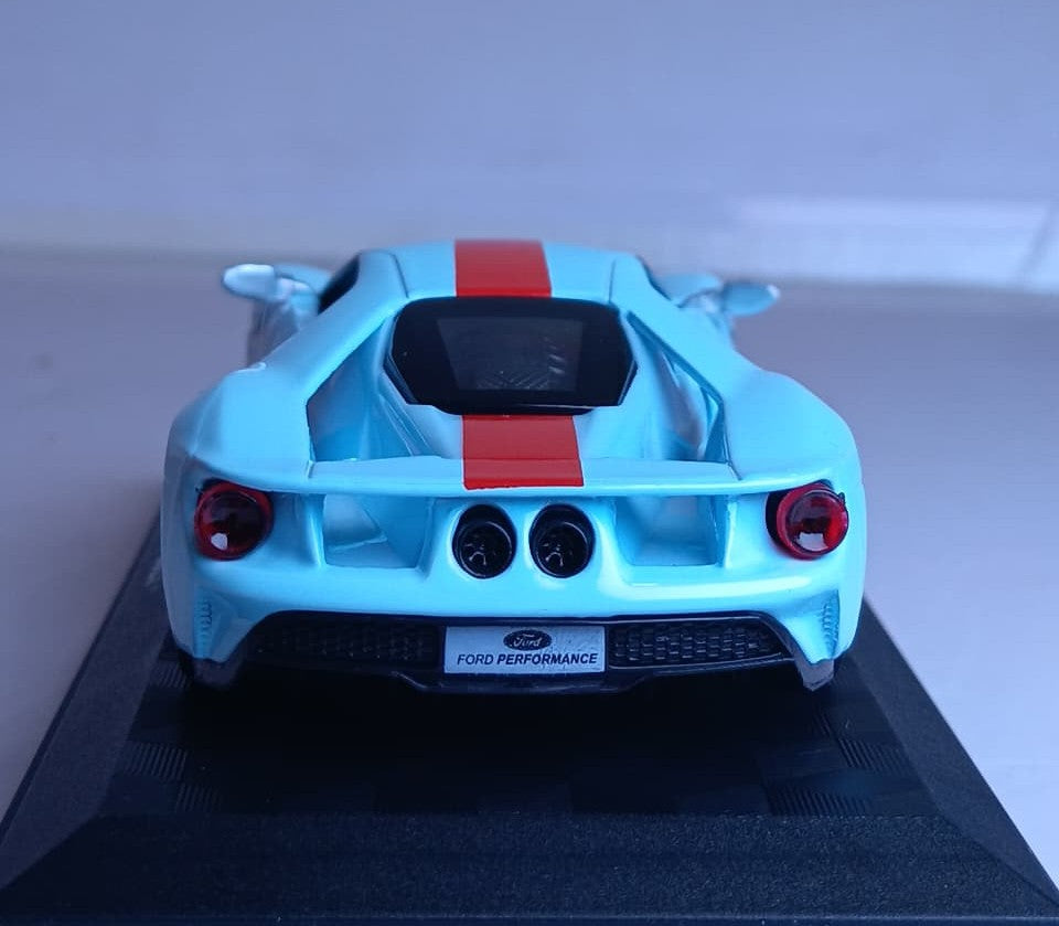 CCA GULF 1:42 FORD GT 2017 DIECAST MODEL 67057F CAR SKY BLUE/ORANGE