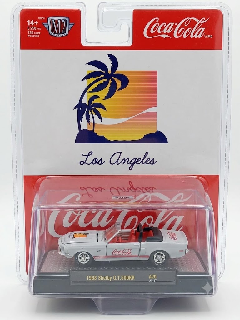 COCACOLA SHELBY G.T.500KR 1968 A29 1/64 SCALE WHITE METAL DIECAST CODE 52500