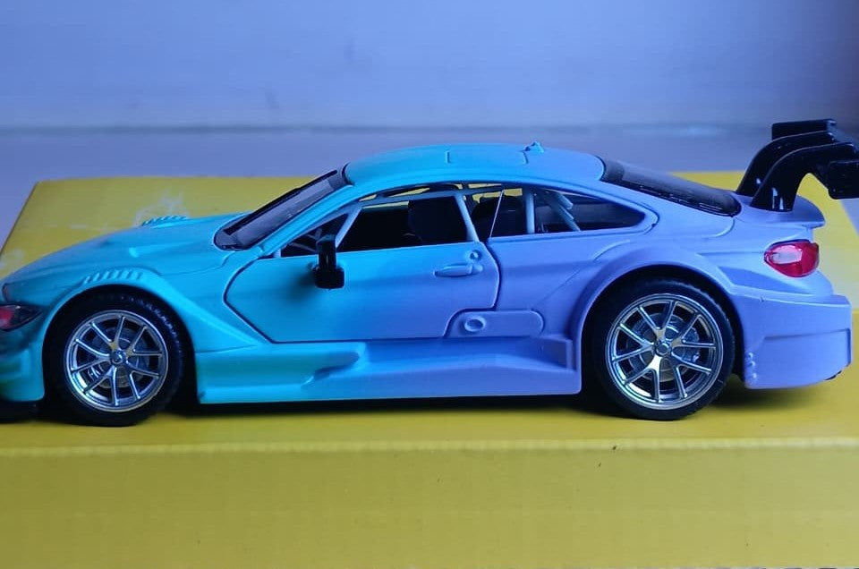 CCA 1:36 12024 BMW M4 DTM GREEN AND PURPLE DIECAST MODEL