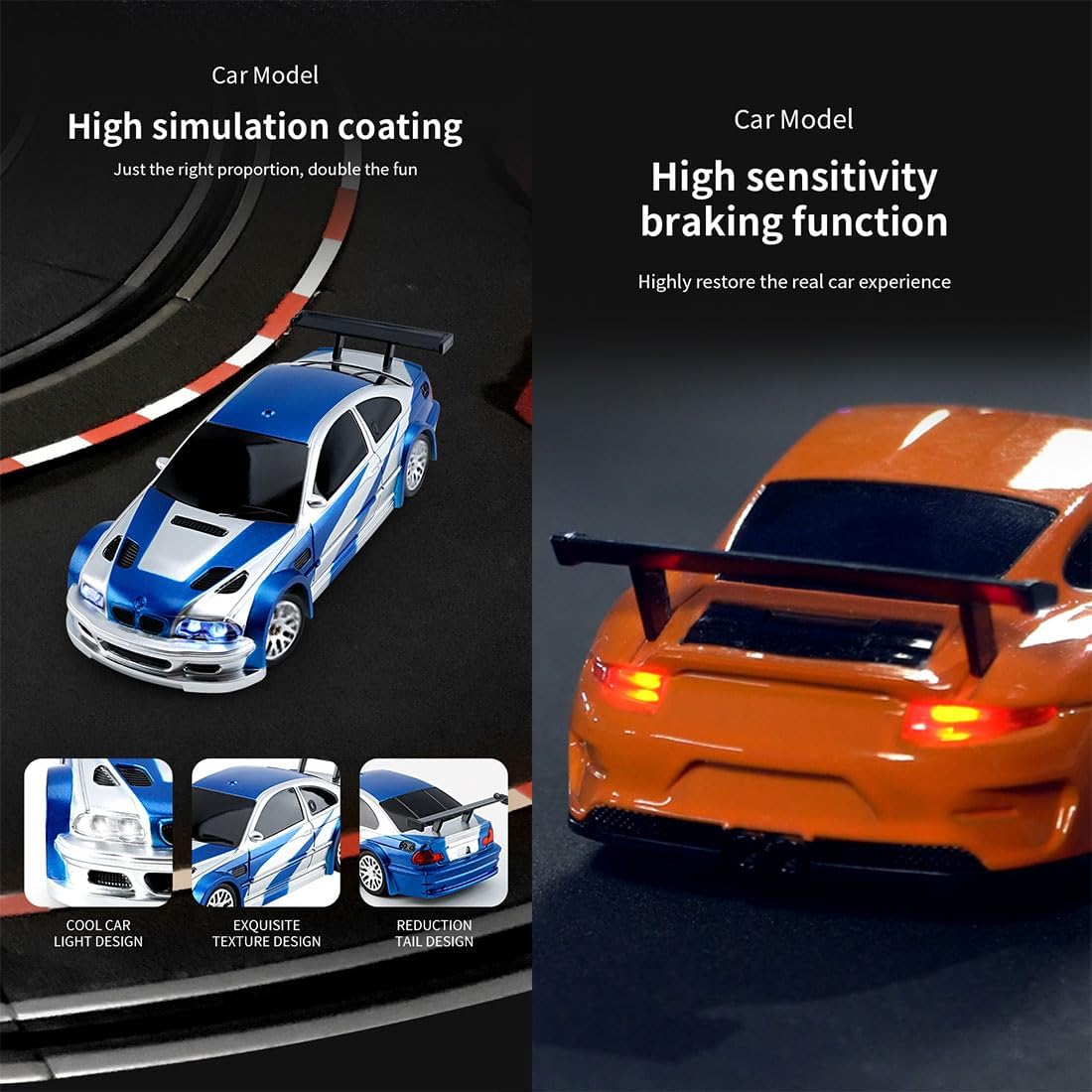 JIABAILE 1/43 RC Drift Car 4WD Four-Wheel Drive Radio Control 2.4G Mini Racing Drifting Car Toy High Speed Model