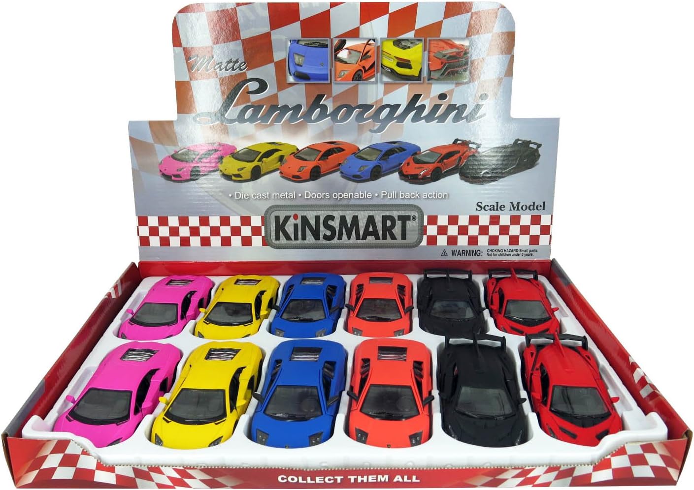 KINSMART LAMBORGHINI AVENTADOR LP 700-4/ MURCIELAGO LP 640/VENENO 1:36 SCALE NO:KT5370D (ORANGE