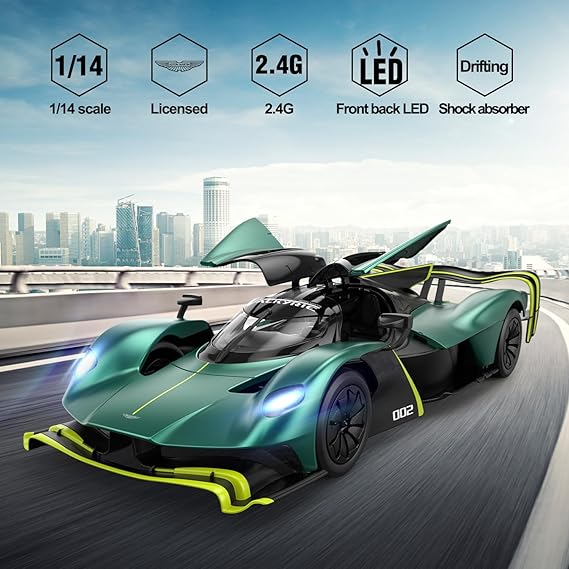 RASTAR 92106 VALKYRIE ASTON MARTIN  1/14SCALE NO:002 GREEN & BLACK