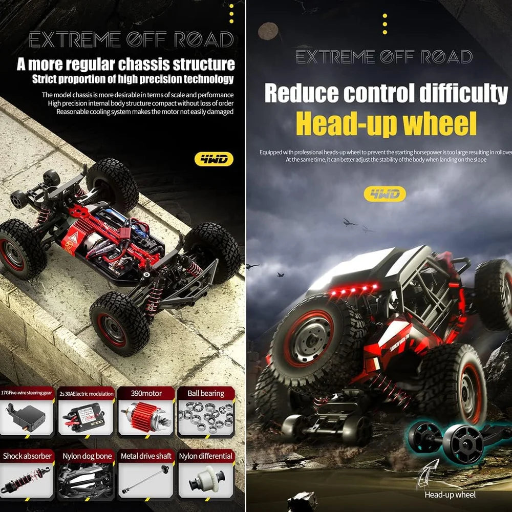 TOP RACING SERIES ADVENTURER 4WD 1/16 HIGH-SPEED RACING CAR. SCY16106-RED