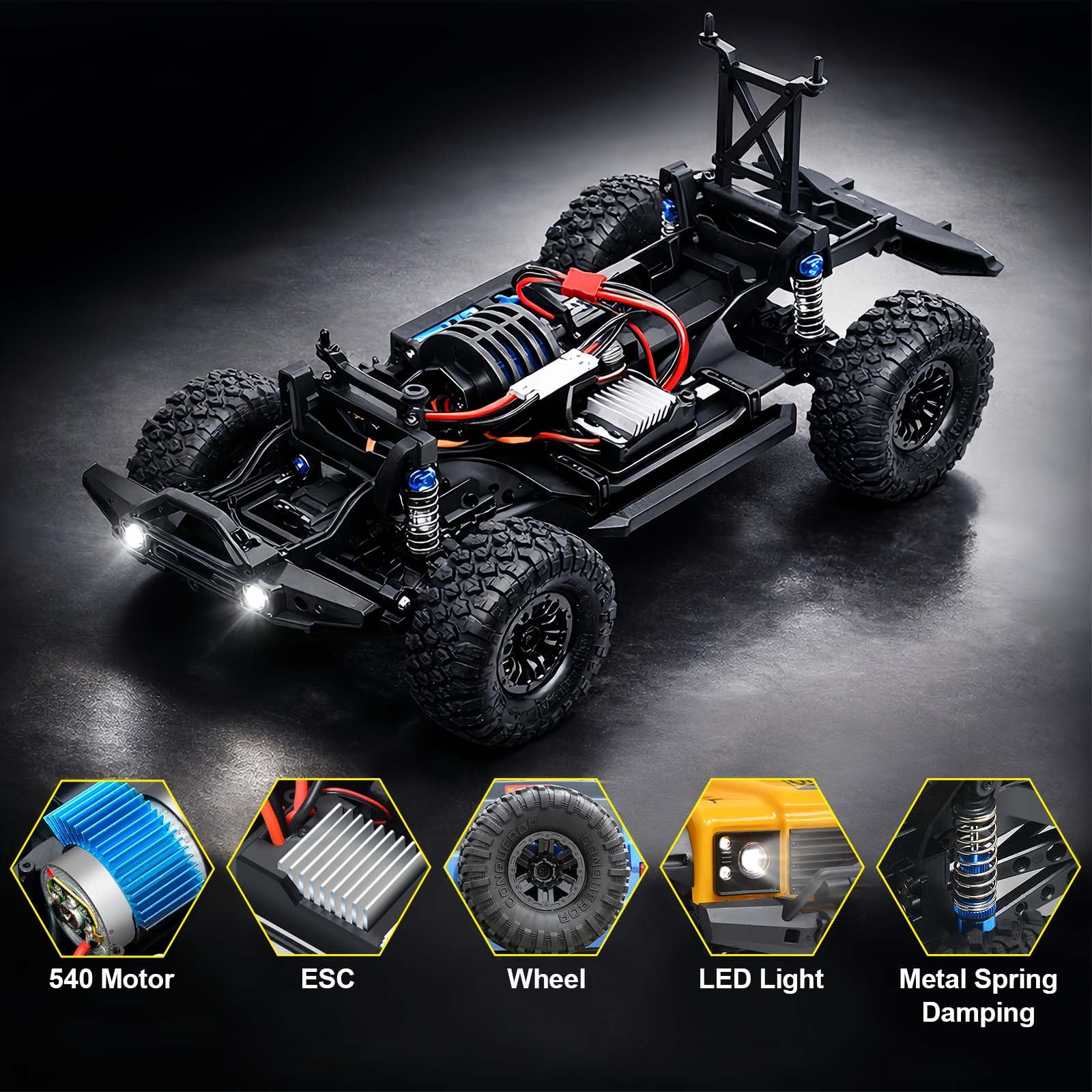 MN MODEL RC ROCK CRAWLER MN999 1/10 2.4G 4WD RC CAR (YELLOW)