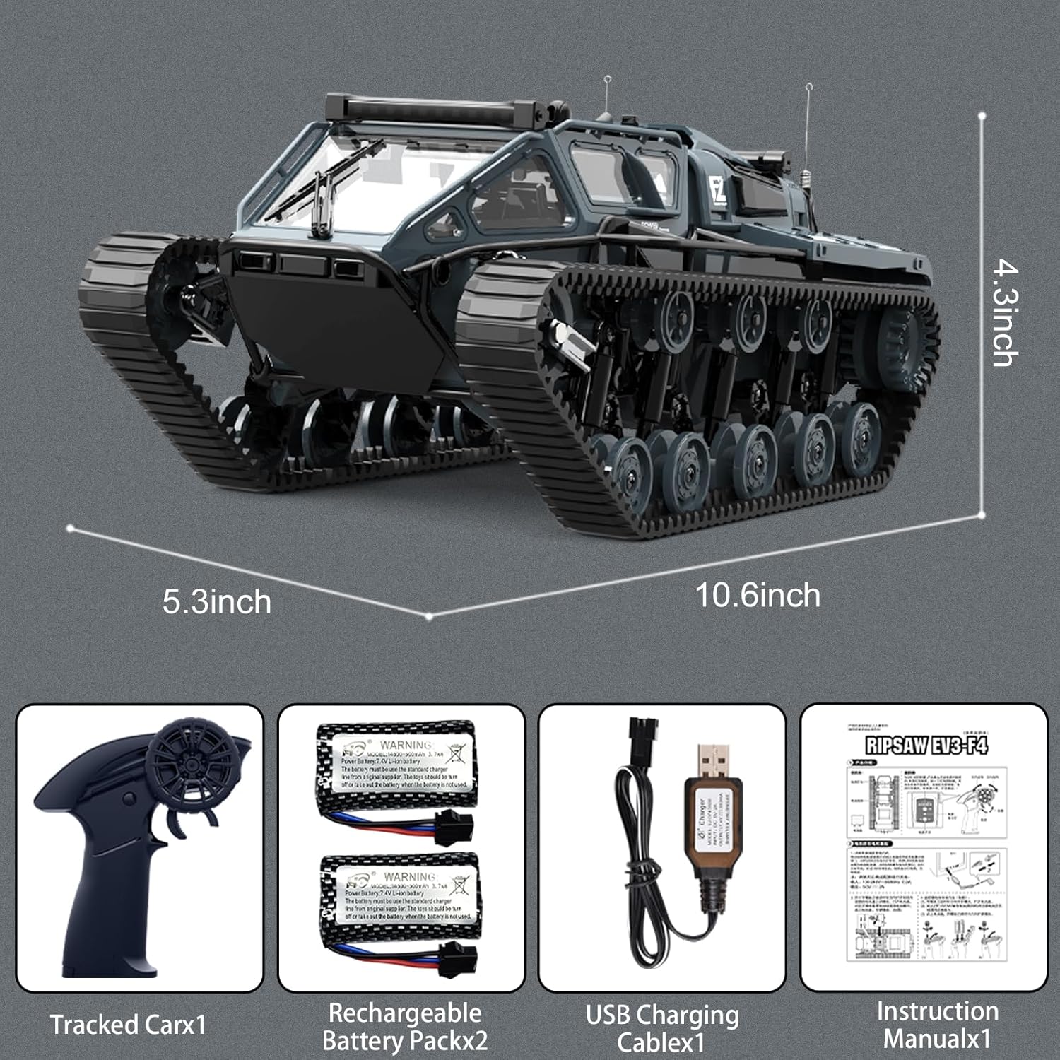 JJRC RIPSAW EV3-F4 C8812 1/16 RC HIGH-SPEED TANK (DESERT)