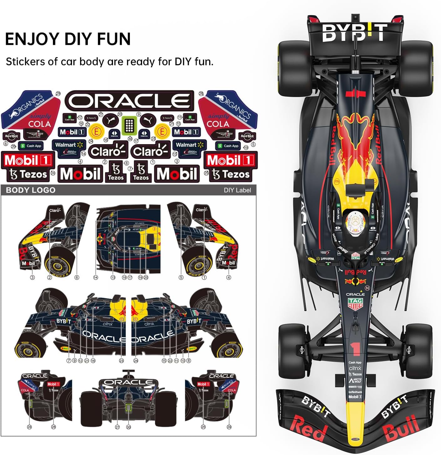 RASTAR 1/12 F1 RED BULL CAR, ORACLE RED BULL RACING F1 RB18 REMOTE CONTROL CAR MODEL,RED BULL RACING FORMULA 1 MAX VERSTAPPEN