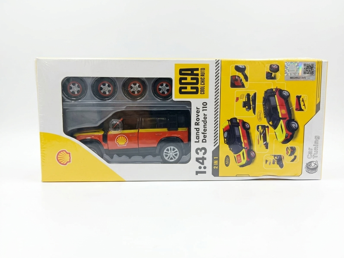 CCA LAND ROVER DEFENDER 110 1:43 SCALE 67134E RED/YELLOW