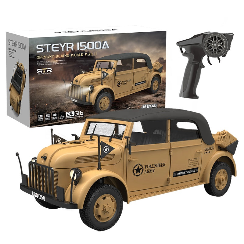 STEYR 1500A HG4-51 PRO RC MILITARY CAR 1:18 GERMAN MILITARY COMMAND VEHICLE 2.4G 4WD RTR DARK GRAY