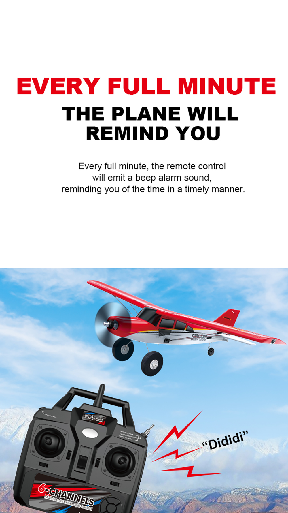 CROSS-COUNTRY AIRCRAFT QIDI-560 M7 51.2CM WING SPAN 37CM FUSELAGE (RED)