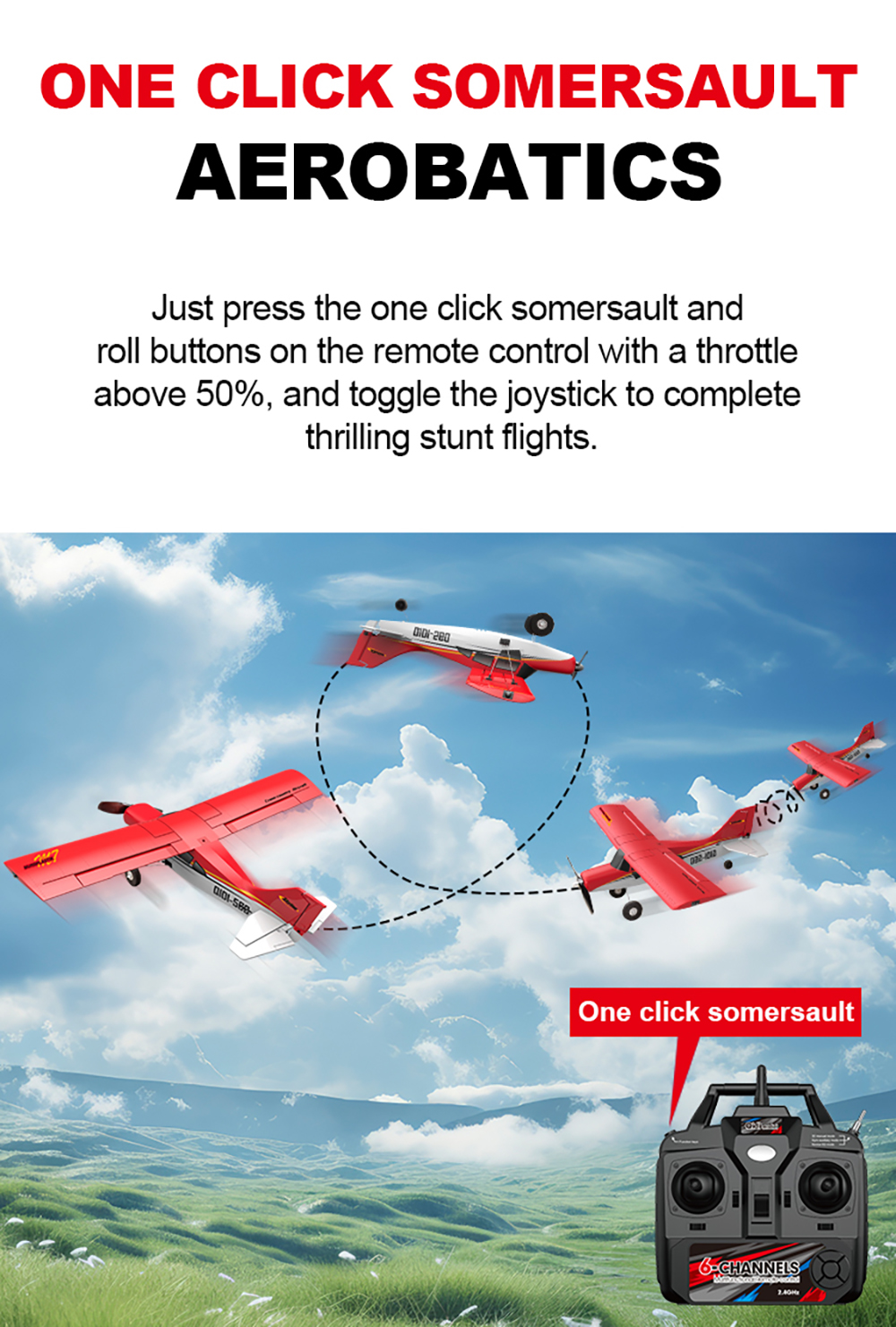 CROSS-COUNTRY AIRCRAFT QIDI-560 M7 51.2CM WING SPAN 37CM FUSELAGE (BLUE)