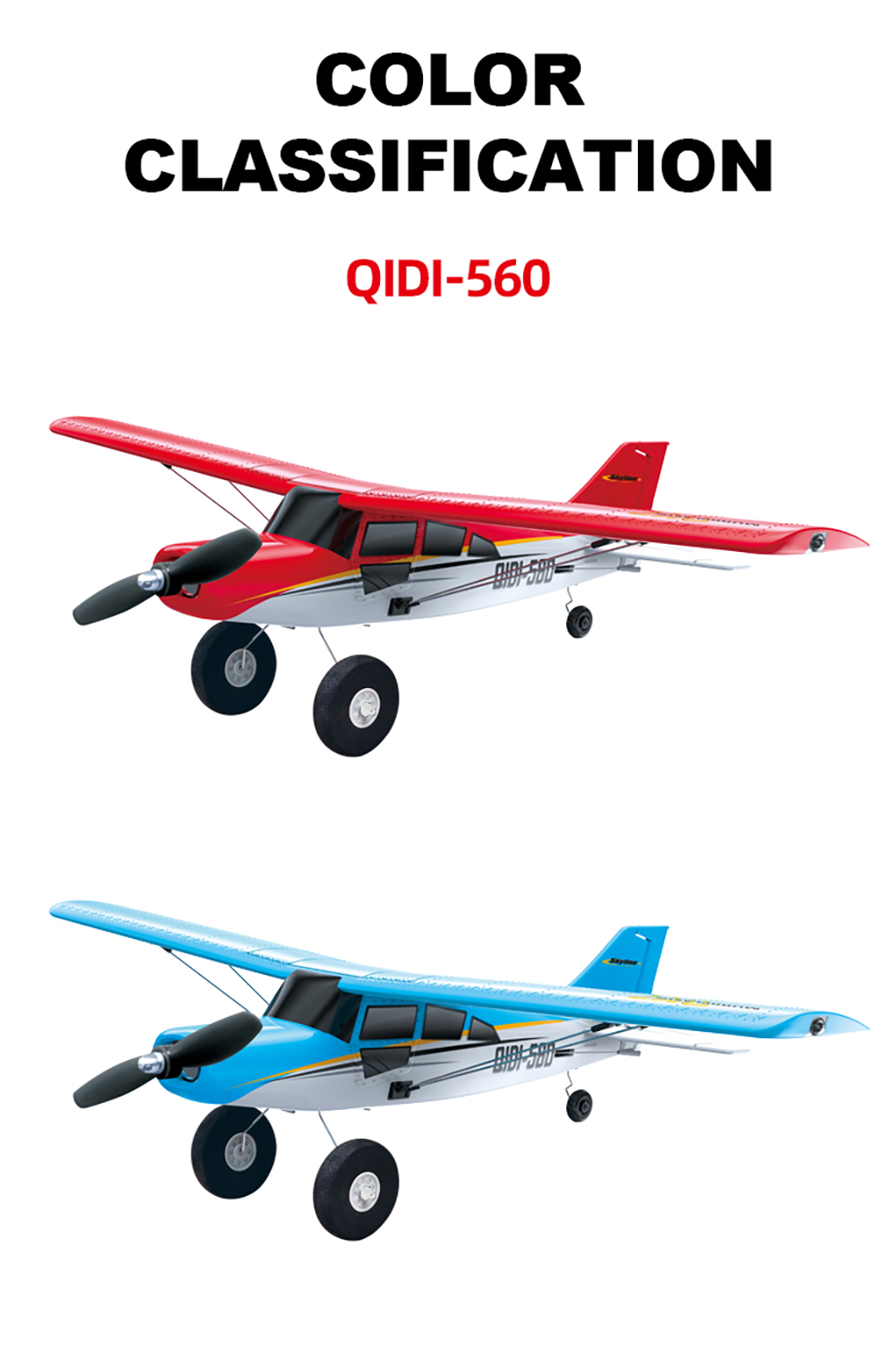 CROSS-COUNTRY AIRCRAFT QIDI-560 M7 51.2CM WING SPAN 37CM FUSELAGE (RED)