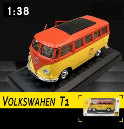 CCA 1:38 VOLKSWAGEN T1 DIECAST MODEL 67050E CAR RED/YELLOW