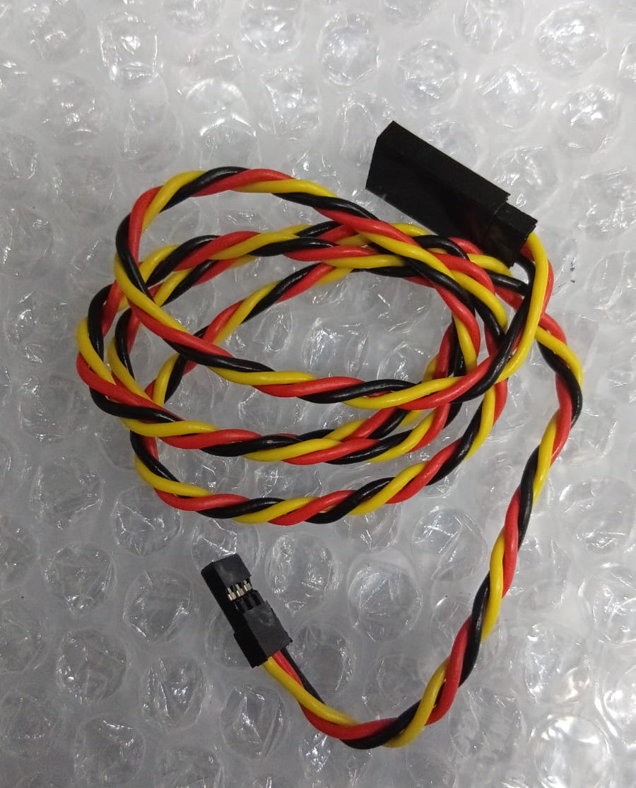 SAFECONNECT TWISTED 60CM 22AWG SERVO LEAD (JR) EXTENTION CABLE WITH HOOK