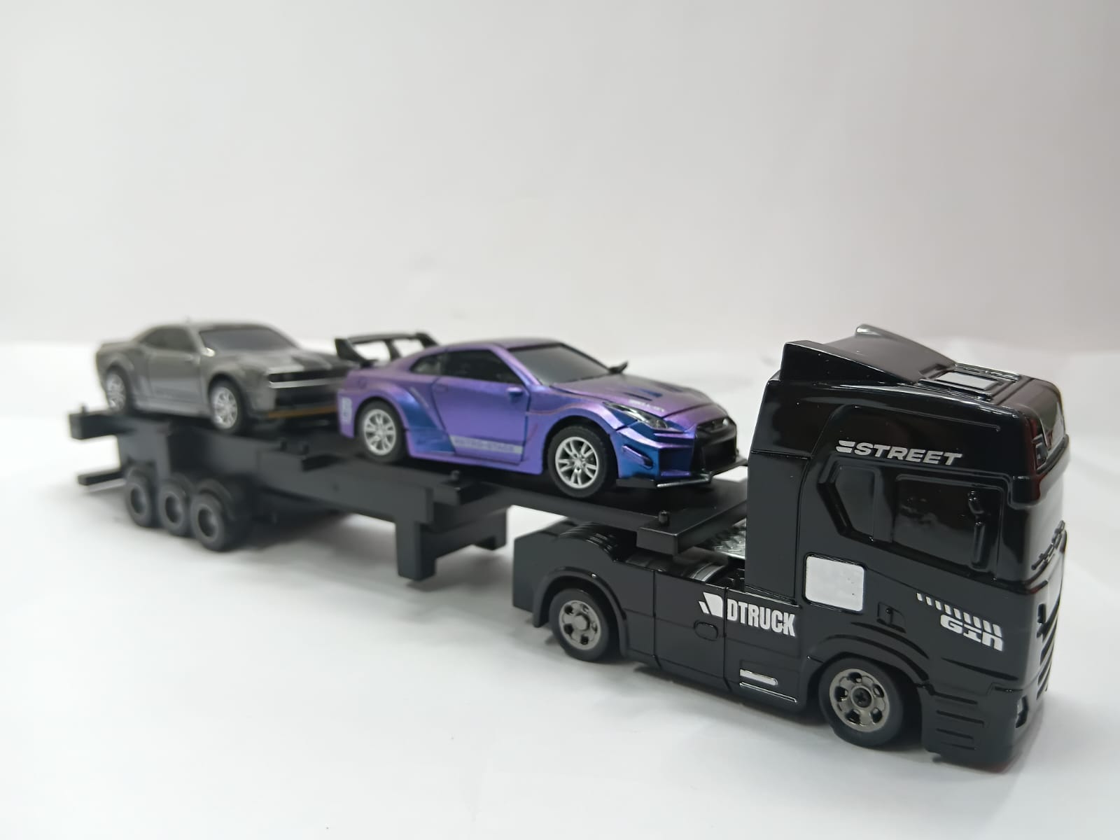 TRAILER 3606 1/64 2.4GHZ RTR SEMI/FLATBED/CONTAINER R/C TRUCK(BLACK) CONTAINER (WHITE)