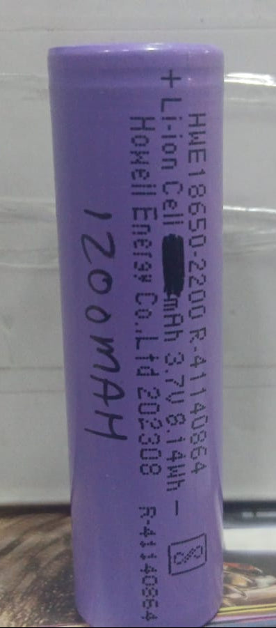 LI-ION CELL 3.7V 18650 1200MAH RECHARGEABLE BATTERY