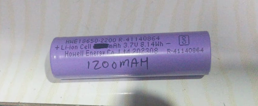 LI-ION CELL 3.7V 18650 1200MAH RECHARGEABLE BATTERY