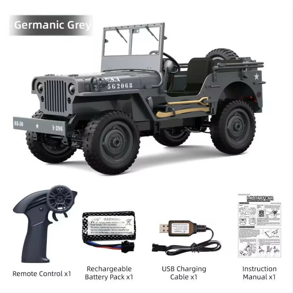 MILITARY JEEP C8815 RTR 1/10 WILLYS RC TRUCK 4WD OFF-ROAD CLIMBING GREY