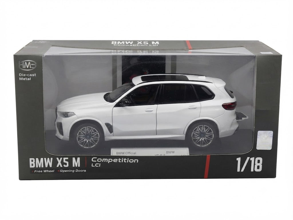 BMW X5 M H1262 COMPETITION LCI 1:18 OPENING DOORS DIE-CAST WHITE