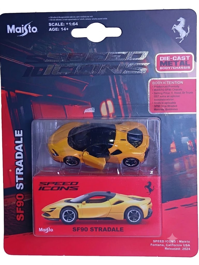 MAISTO 15703 SF90 STRADALE YELLOW