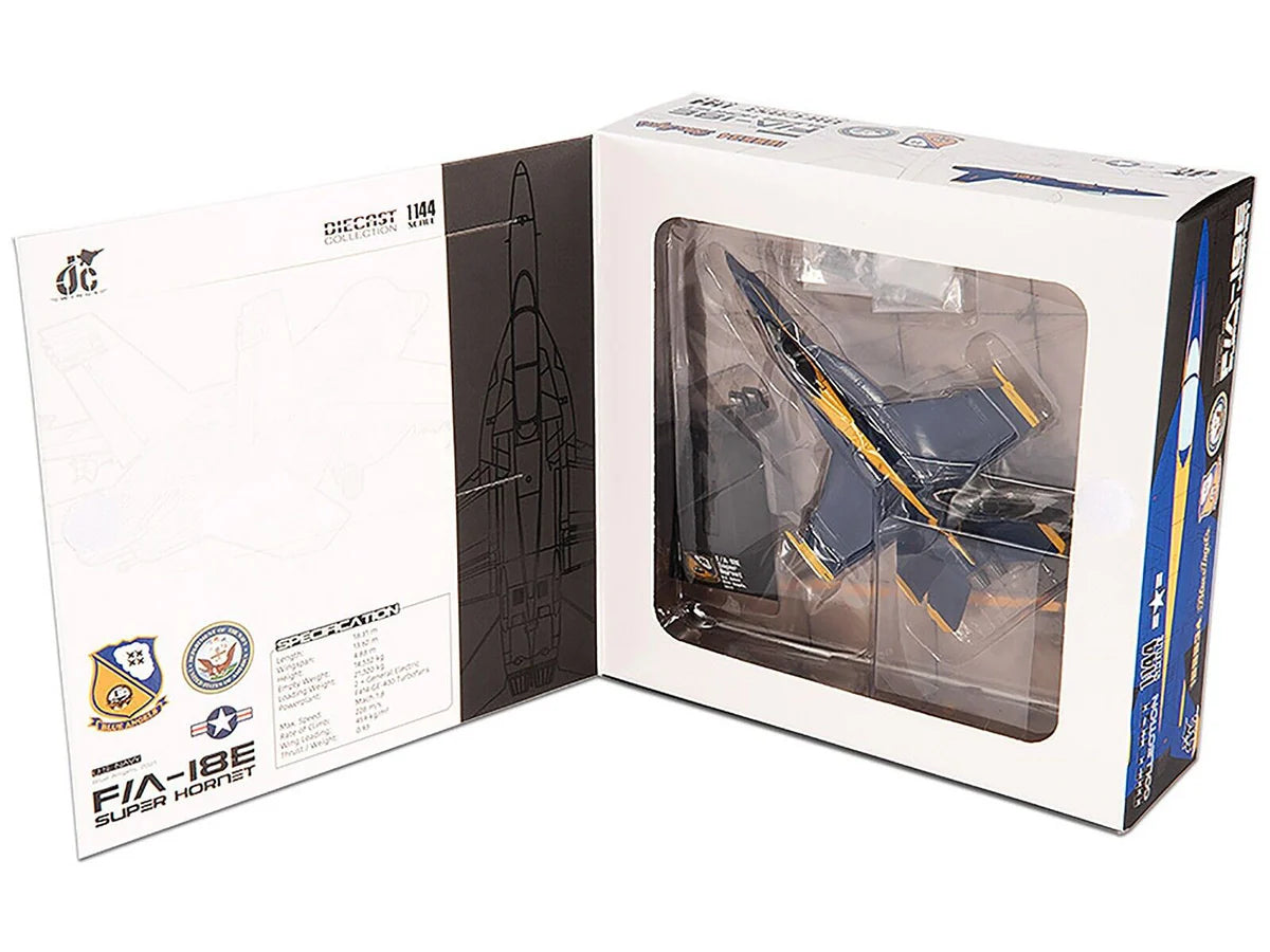 JC Wings F/A-18E Super Hornet Blue Angels 2021 Diecast Aircraft – 1/144 Scale U.S. Navy Collectible Model (JCW-144-F18-004)