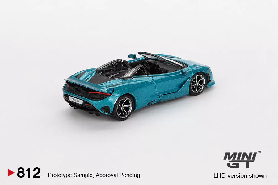 MINI GT 1/64 SCALE MCLAREN 750S SPIDER (BELIZE BLUE) NO:812