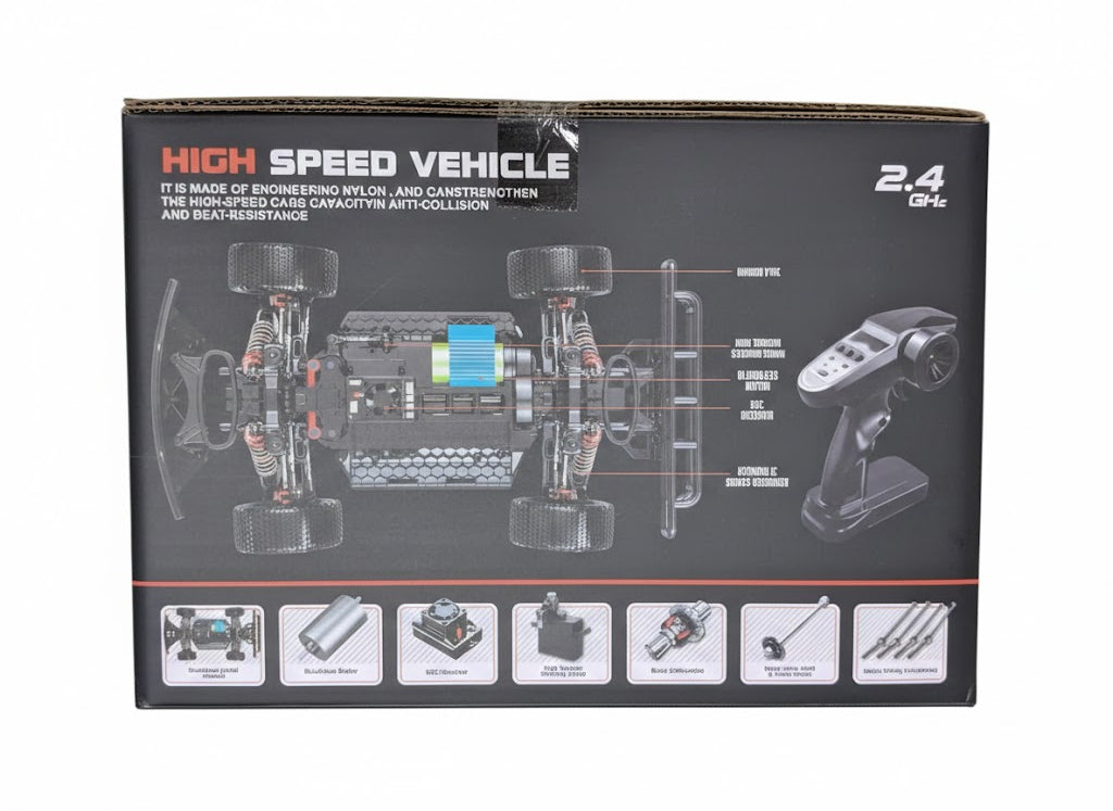 RC MONSTER TRUCK Q130C 1/14 HIGH-SPEED, 4WD BRUSHLESS MOTOR RTR (BLUE)