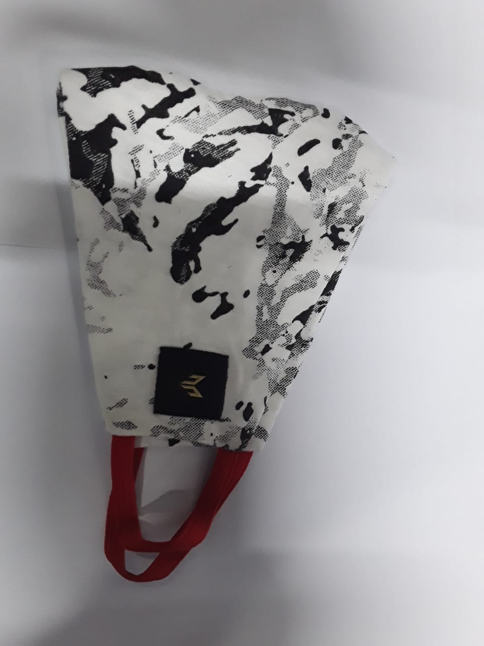 Facemask White Marble Black Small