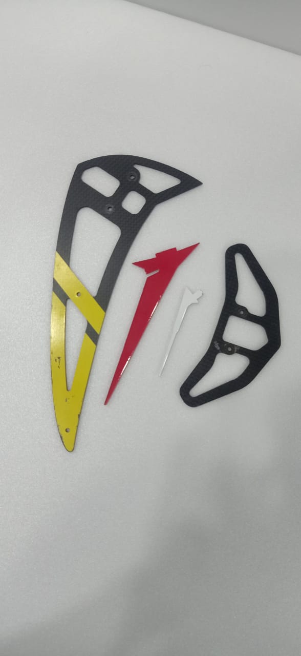 Align 700E PRO Carbon Vertical Stabilizer-Yellow (QUALITY PRE OWNED)