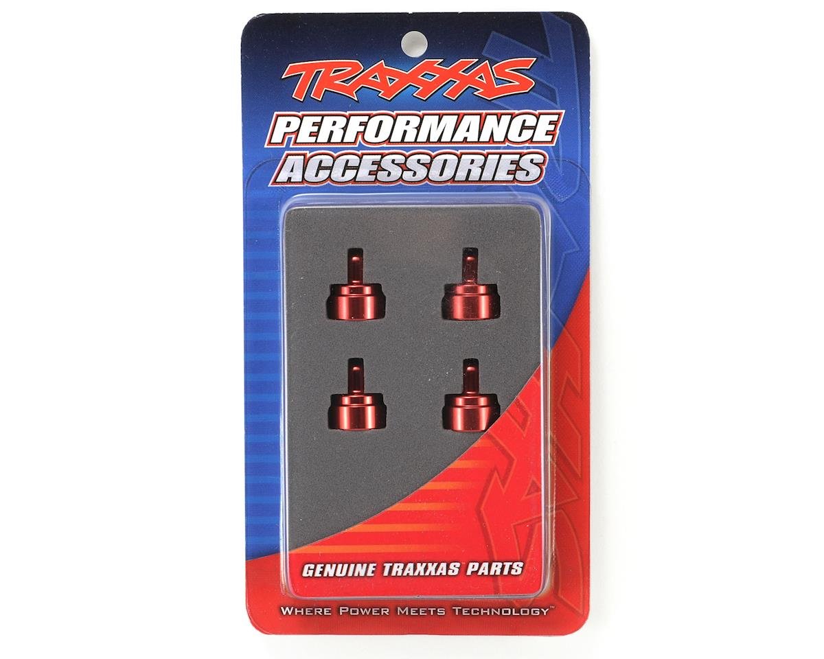 Traxxas 3767X RED-Anodized Aluminium Shock Caps (Fits Ultra Shocks) (Set Of Four)