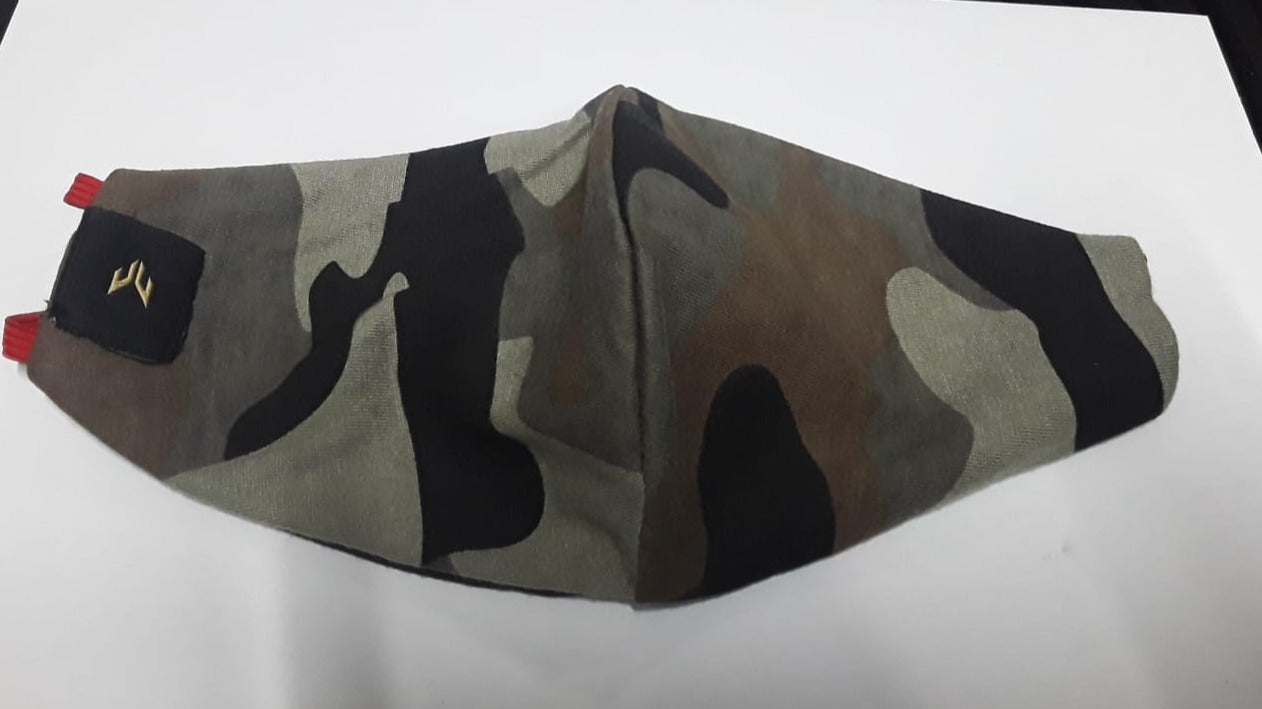 Facemask Army Camo-Back Strap Light Small